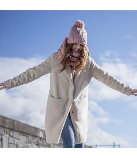Bonnet en Tricot Femme Thermique Hiver avec Pompon