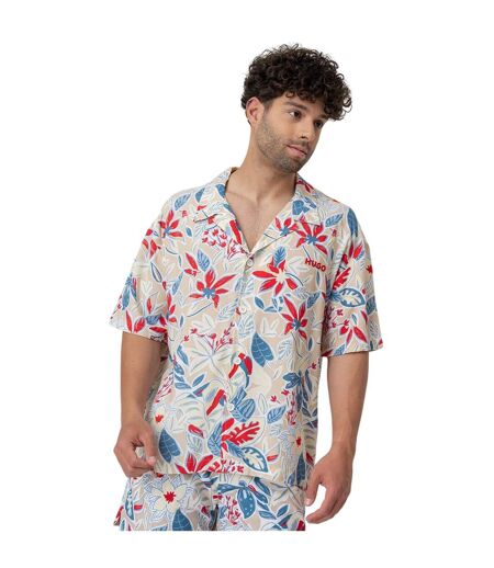 Chemise Motif/style Floral Homme Blanc Hugo