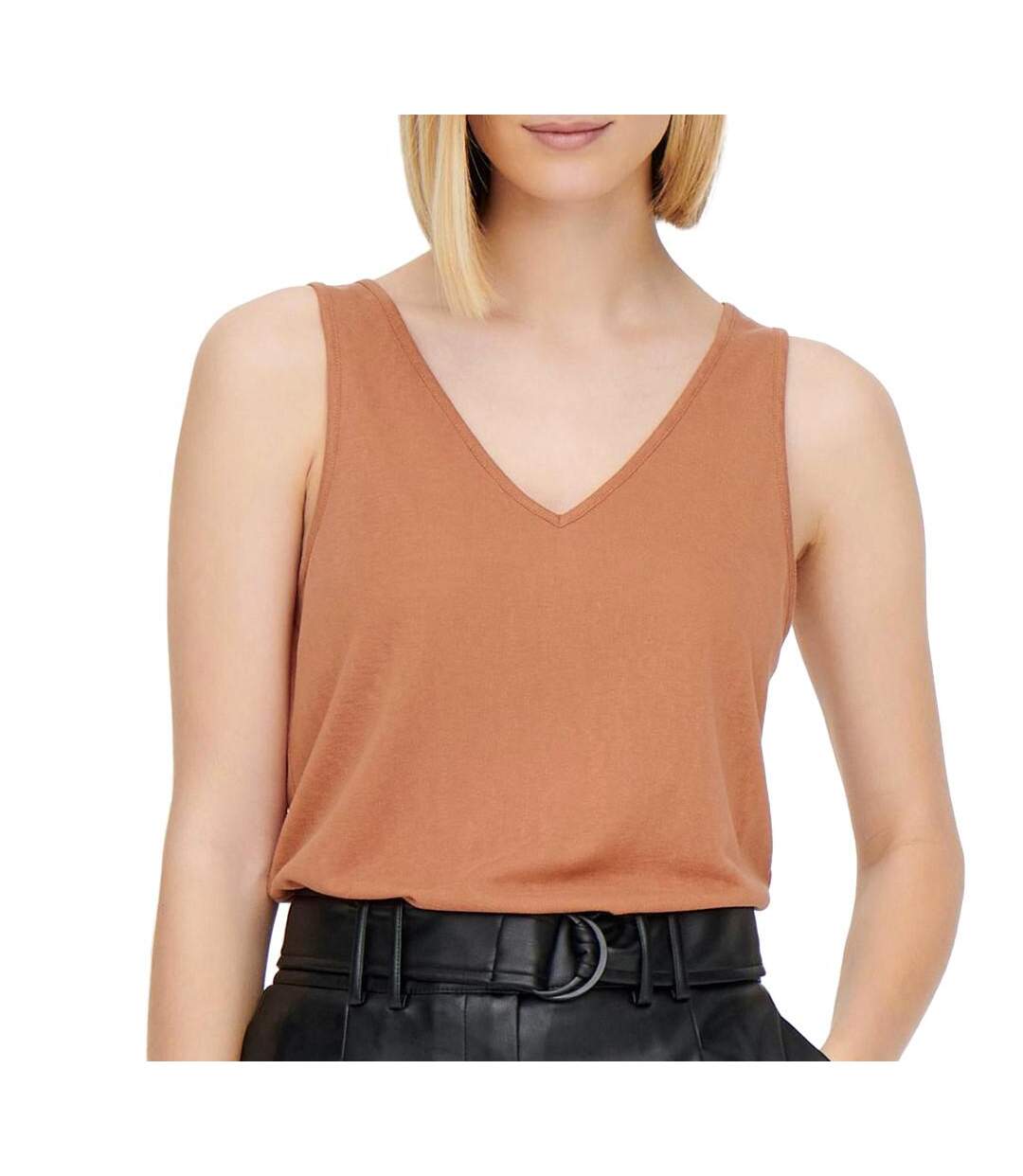 Débardeur marron femme jdy faustina-1