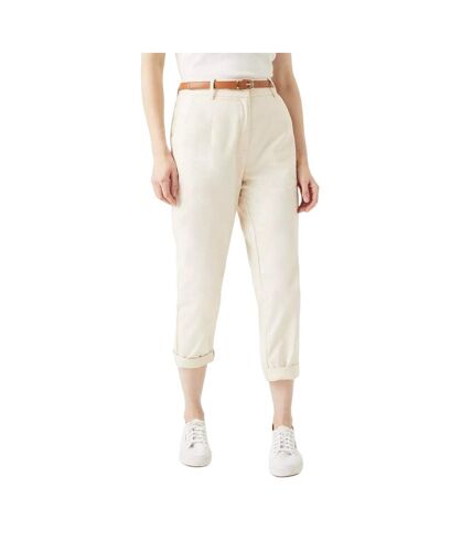 Maine Womens/Ladies Belted Belt Slim Pants (Stone) - UTDH6206