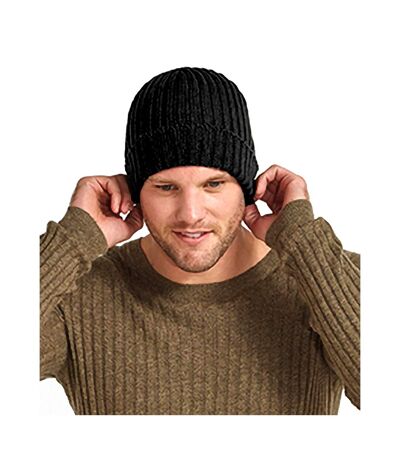 Beechfield Unisex Winter Chunky Ribbed Beanie Hat (Black) - UTPC2017