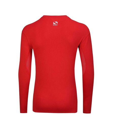 Haut Thermique Manches Longues Motif/style Central Homme Rouge Sondico