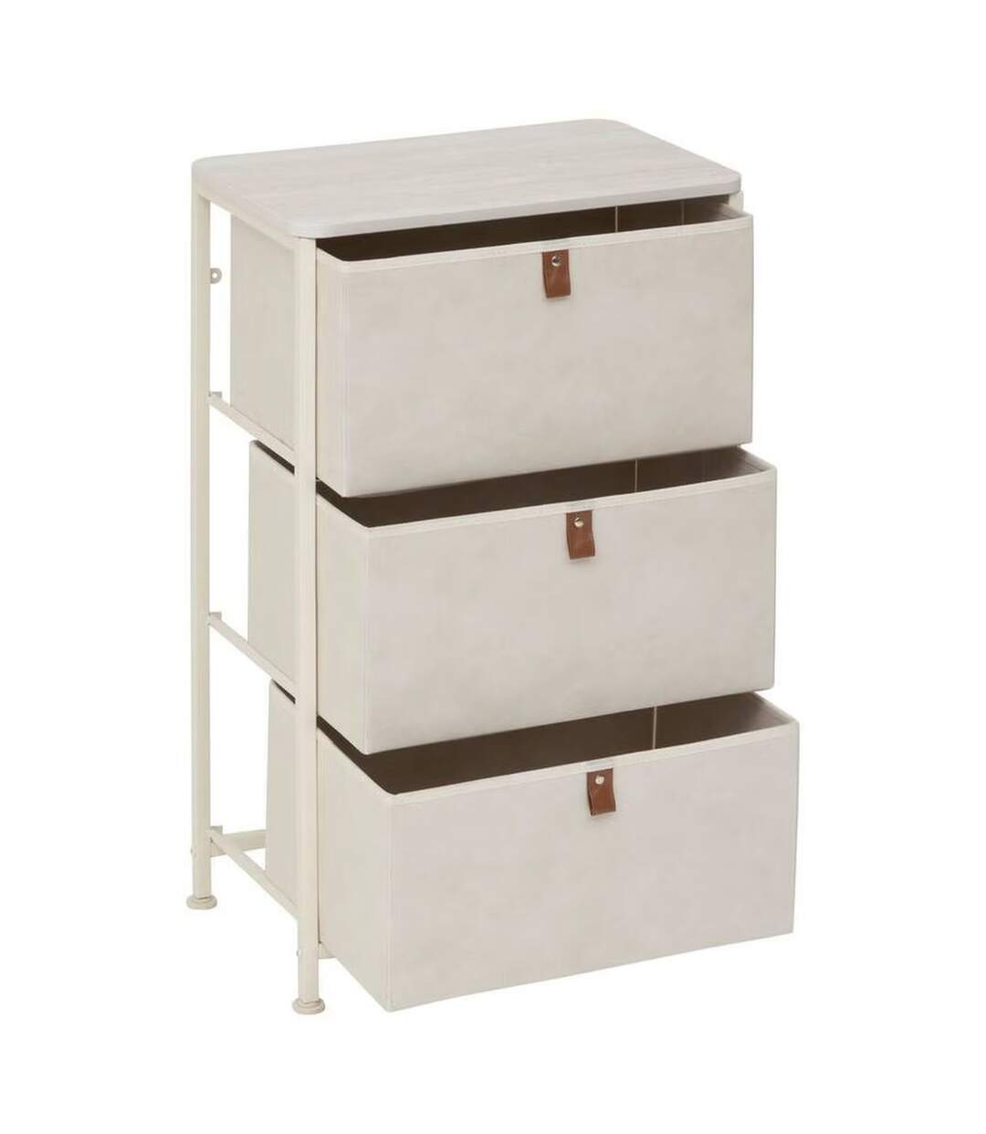 Tour de rangement 3 tiroirs TISSA - Beige-3