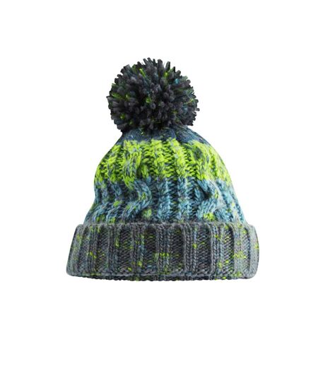 Womens/ladies Corkscrew Pom Pom Beanie Electric Grey Beechfield