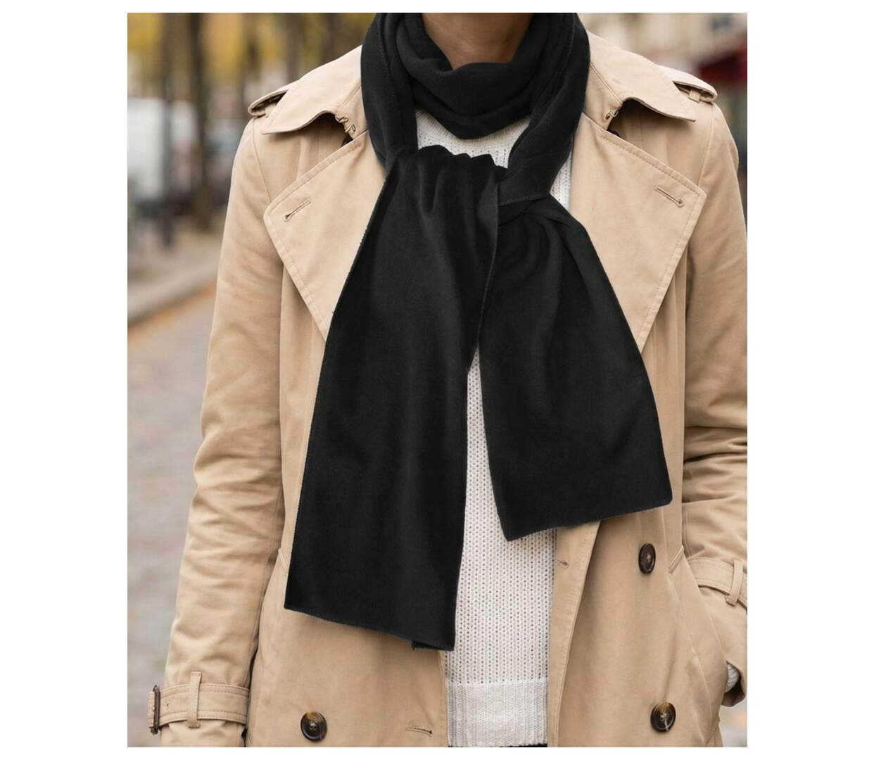 Écharpe  Mayflower Noire - L'Indispensable 100% Polyester-3