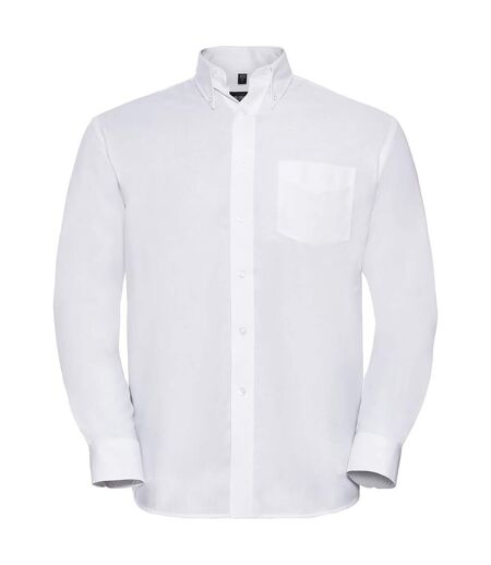 Collection mens long sleeve easy care oxford shirt white Russell