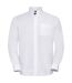 Collection mens long sleeve easy care oxford shirt white Russell-1