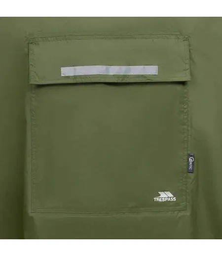 Poncho Imperméable Pliable À Capuche Qikpac Adulte Vert Mousse Trespass