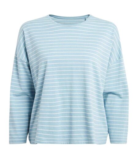 T-shirt Ample Manches Longues Motif/style À Rayures Kielder Femme Bleu Ciel À Rayures Craghoppers