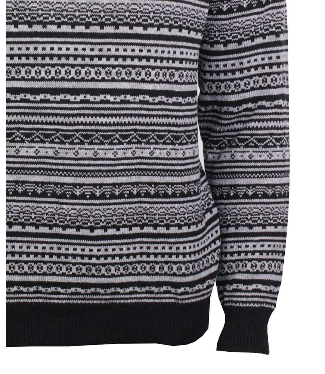 Pull camionneur col montant zippé jacquard PAST1N-4