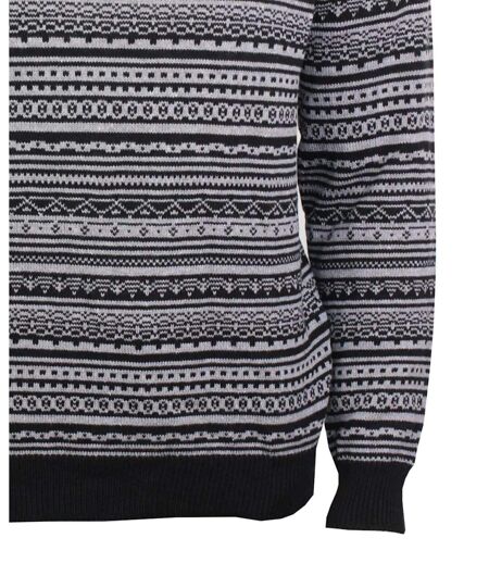Pull camionneur col montant zippé jacquard PAST1N