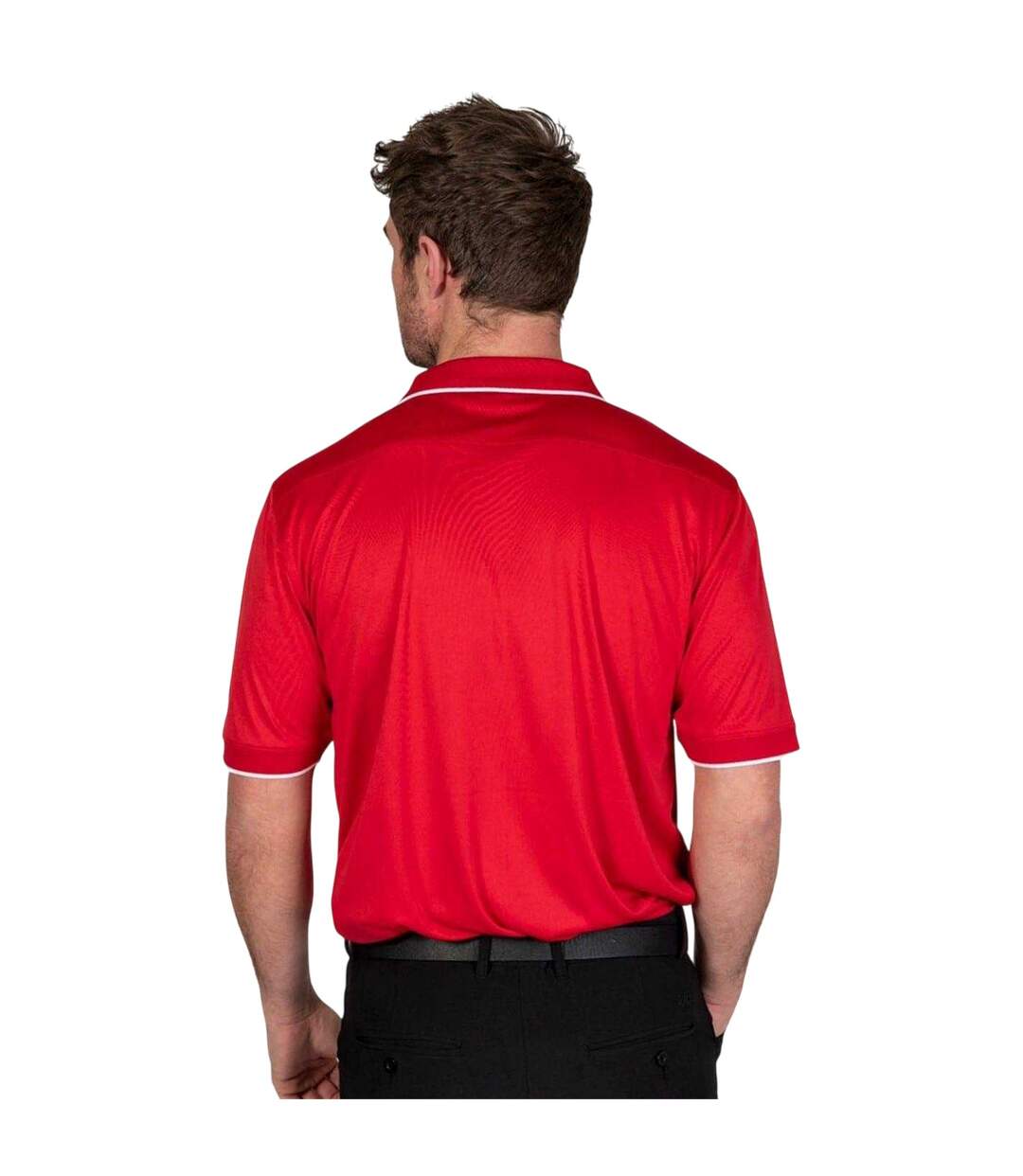Mens Performance Golf Polo Shirt Red Island Green-3