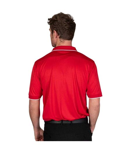 Mens Performance Golf Polo Shirt Red Island Green