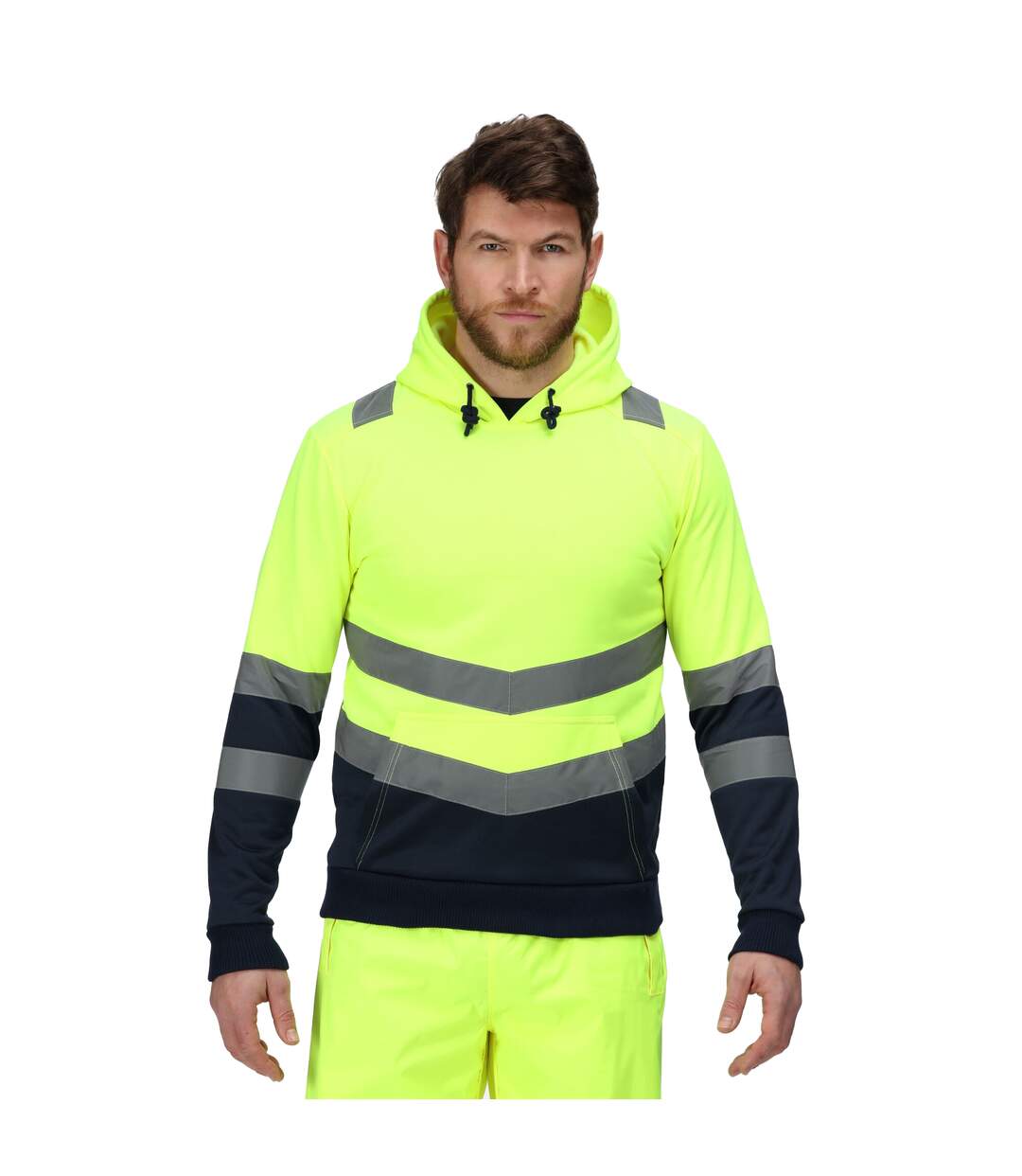 Mens overhead high-vis hoodie yellow Regatta-3