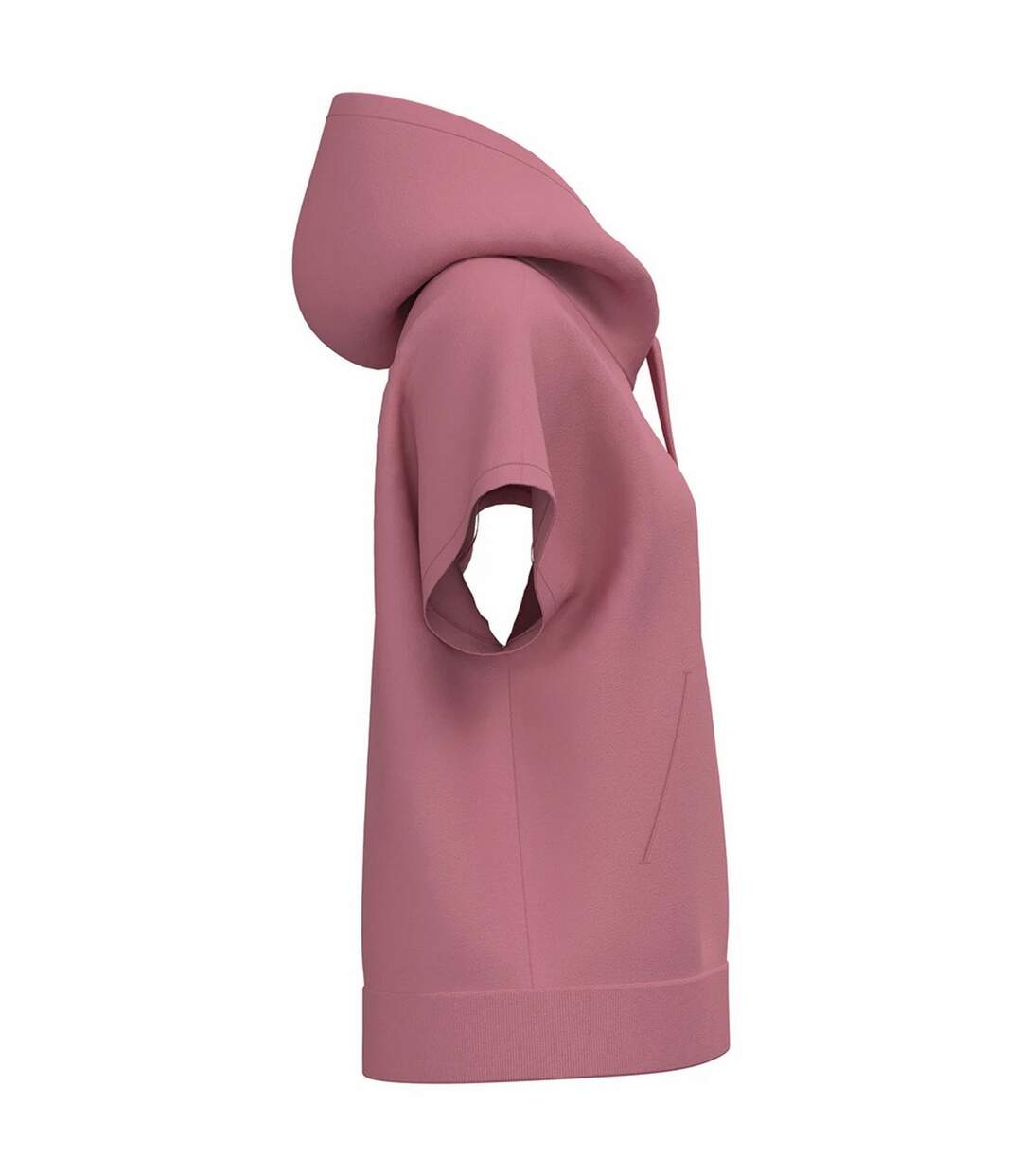 Womens/ladies French Terry Short-sleeved Hoodie Antique Rose Native Spirit-3