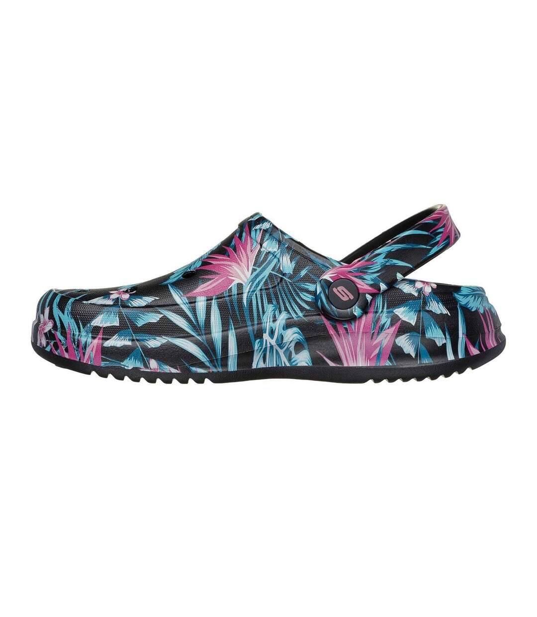 Womens/ladies Archfitwave Floral Eva Open Toe Sandals Black Multicoloured Skechers-2