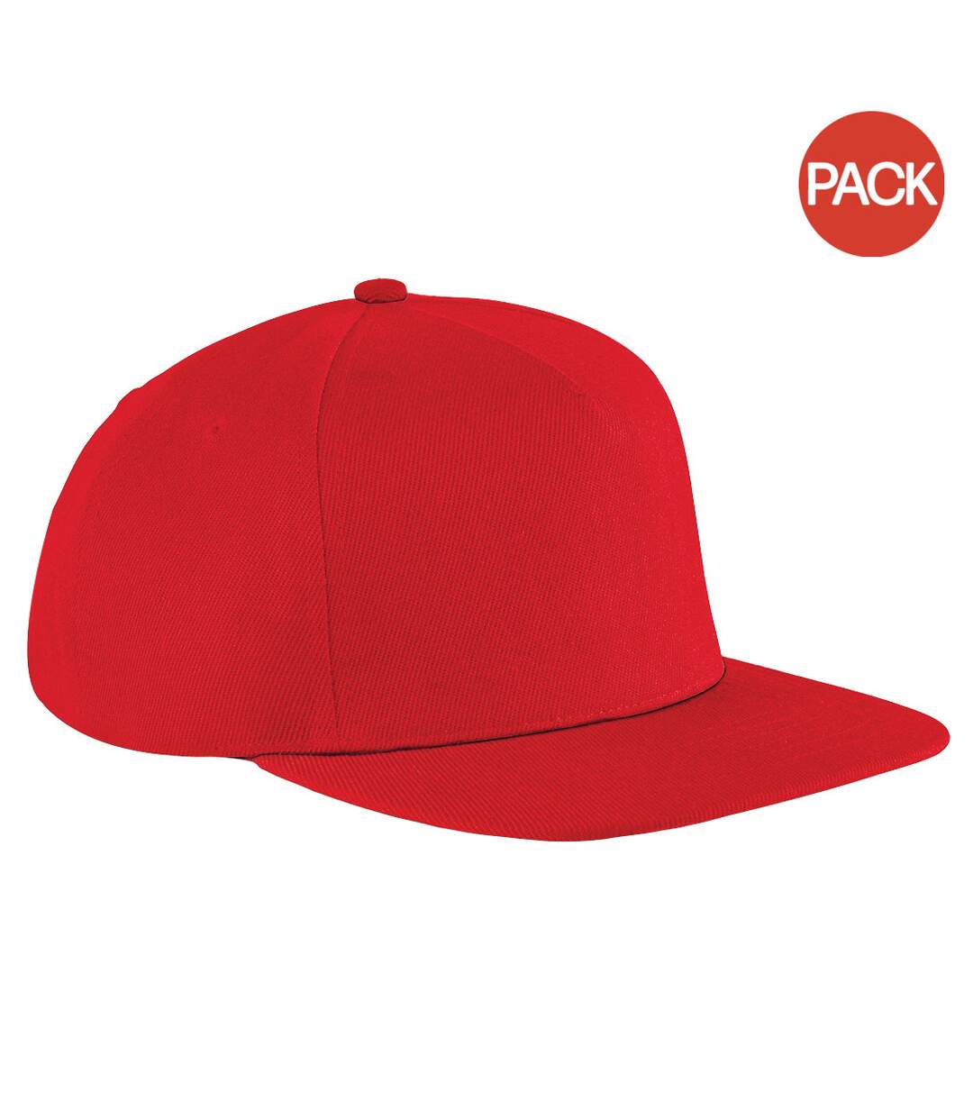 Lot de 2  casquettes à visière plate adulte rouge Beechfield-1