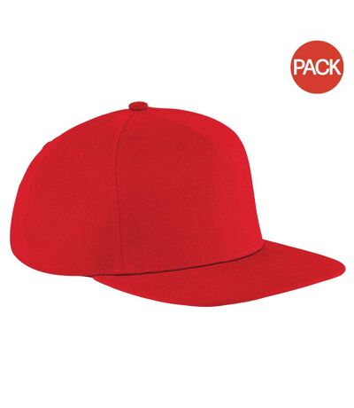 Lot de 2  casquettes à visière plate adulte rouge Beechfield