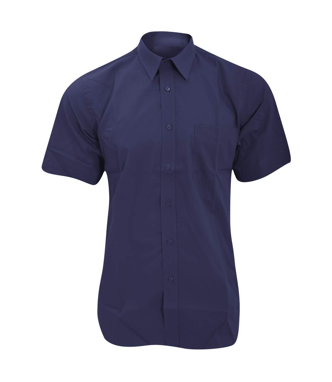Chemise à manches courtes en popeline Fruit Of The Loom pour homme (Bleu marine) - UTBC404