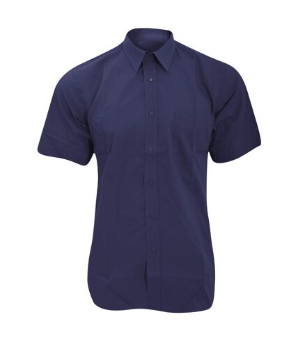 Fruit Of The Loom Mens Short Sleeve Poplin Shirt (Navy) - UTBC404