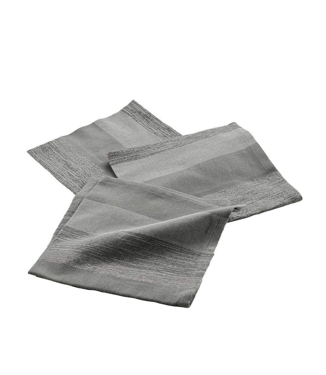 Lot de 3 Serviettes de Table Eldora 40x40cm Gris-1