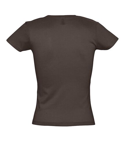 SOLS Womens/Ladies Miss Short Sleeve T-Shirt (Chocolate)