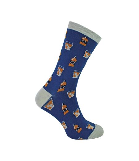 1 Pack Mens Novelty Navy Whiskey Bamboo Socks