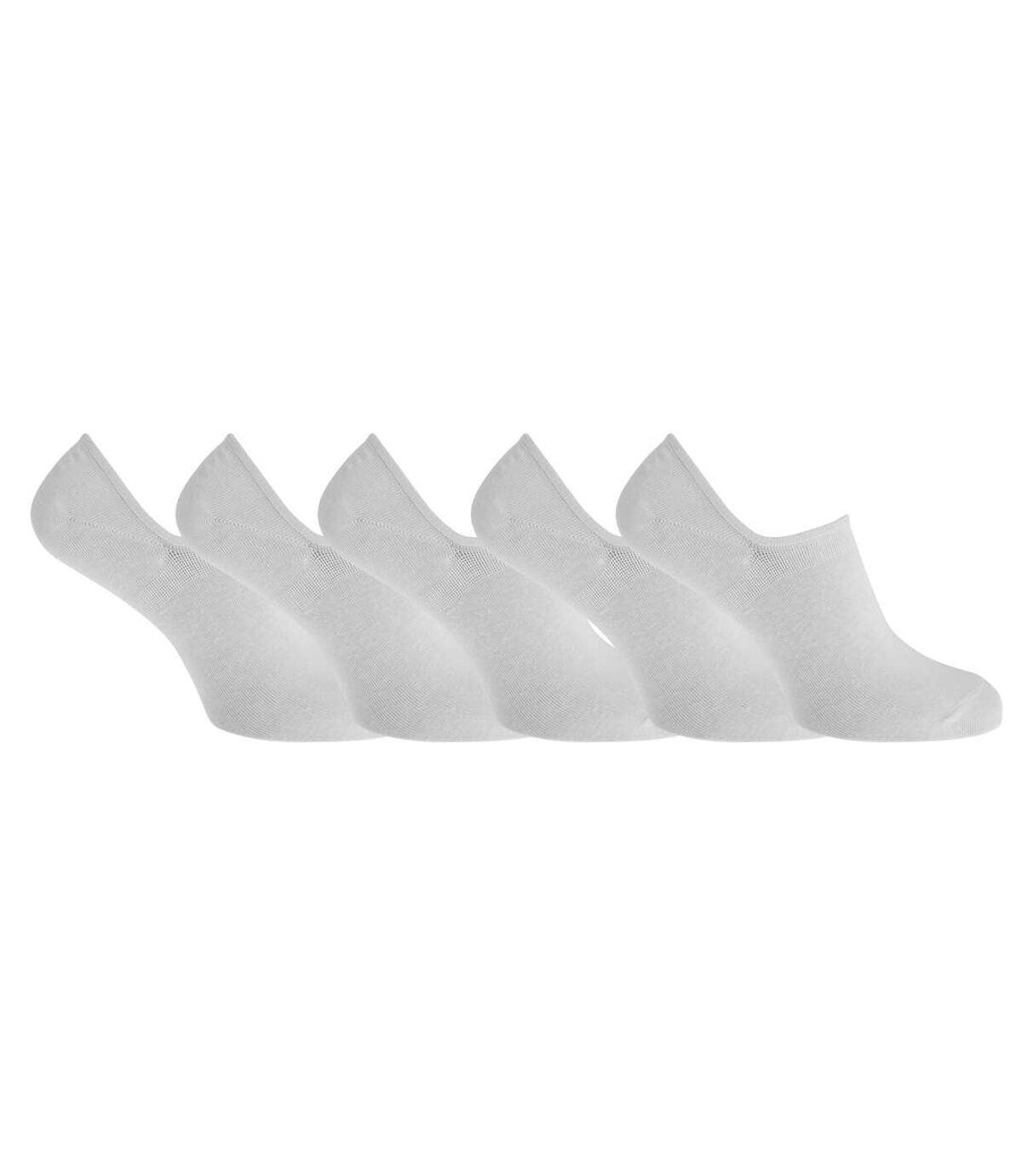 Tom Franks Mens T-Sport Silicone Support Invisible Trainer Socks (5 Pairs) (White) - UTMB525
