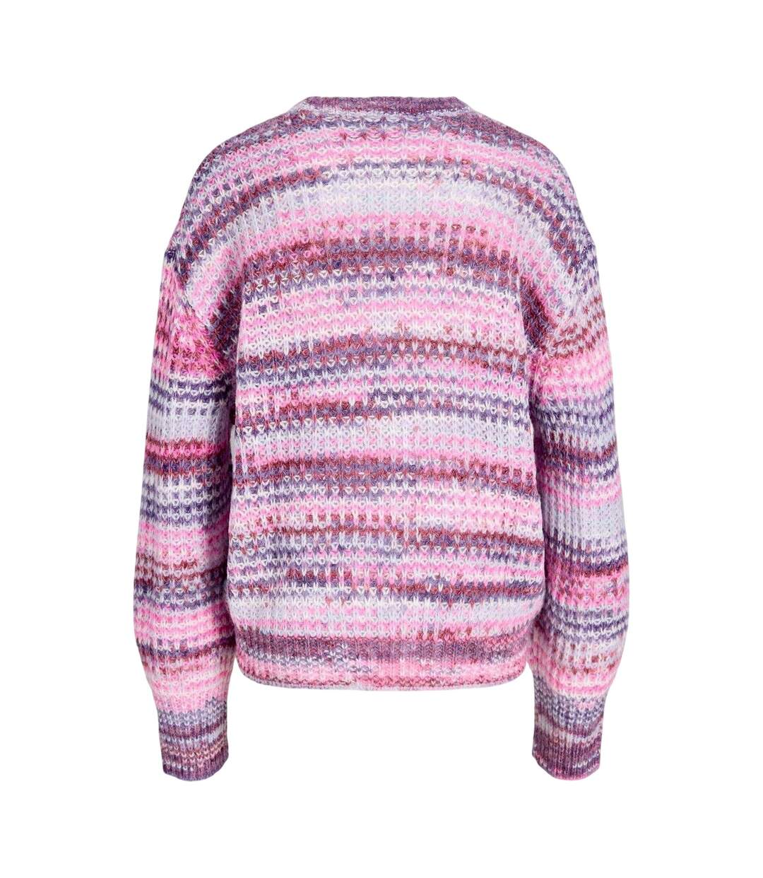 Womens/ladies Space Dye Textured Knit Pullover Purple Rose JJXX-3