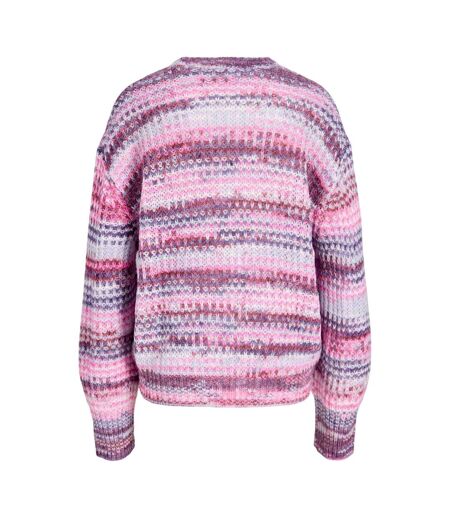 Womens/ladies Space Dye Textured Knit Pullover Purple Rose JJXX