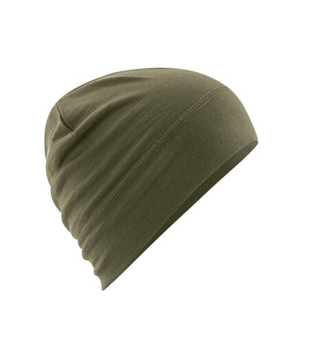 Bonnet En Laine Mérinos Vert Kaki Beechfield