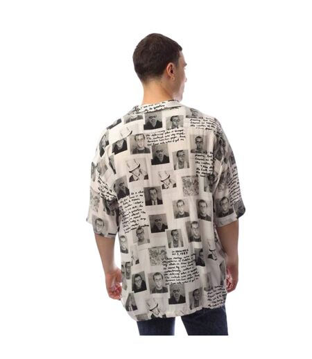 Chemise Manches Courtes Motif/style Photo Homme Blanc Boss