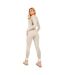 Combinaison Manches Longues Femme Blanc Cassé Missy Empire-2