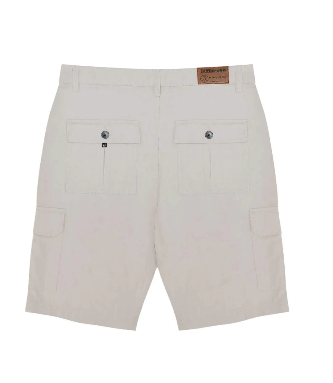 Short À Poches Motif/style Logo En Caoutchouc Homme Blanc Cassé Lambretta-3