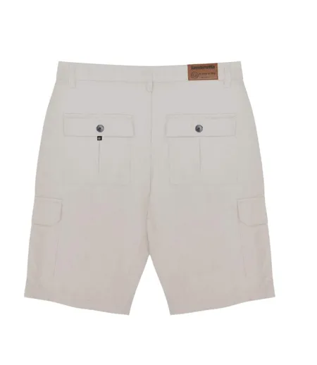 Short À Poches Motif/style Logo En Caoutchouc Homme Blanc Cassé Lambretta