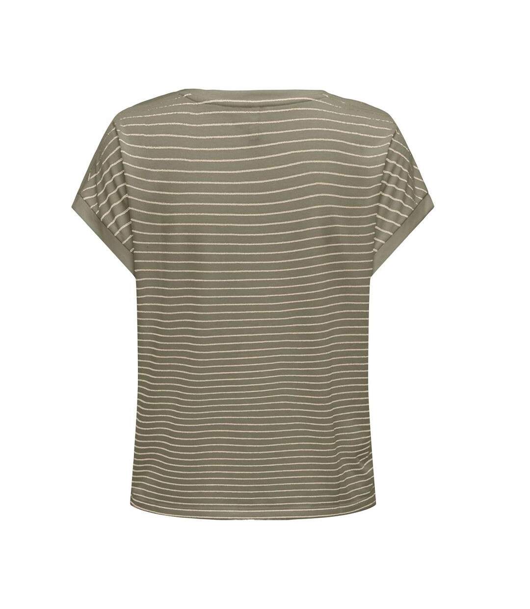 T-Shirt kaki/doré femme only karla-2