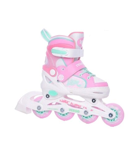 Patins À Roulettes Alignées Enfant 30,5-33 Fr Blanc Rose Bleu Tempish