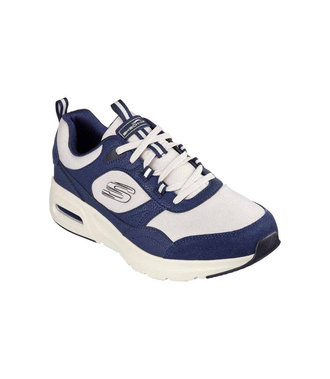 Mens court yatton suede skech-air trainers navy/natural Skechers-1