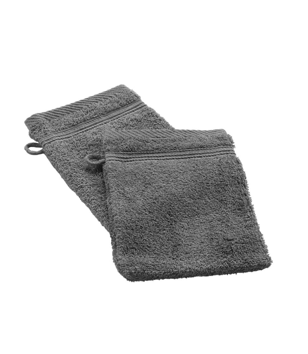Lot de 2 Gants de Toilette Tendresse 15x21cm Anthracite-1