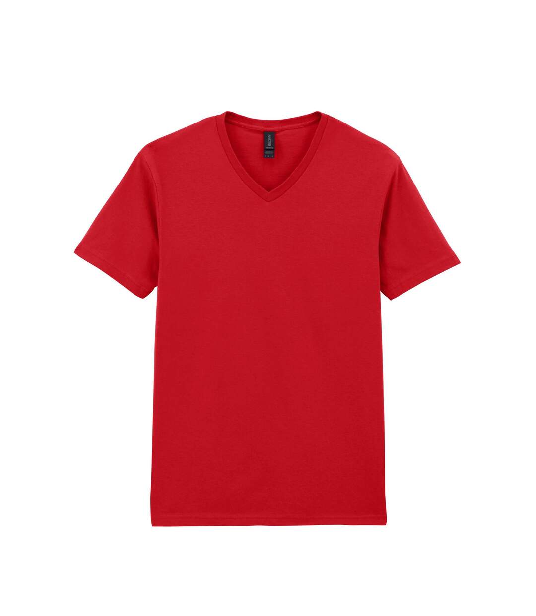 T-shirt À Manches Courtes Et Col En V Homme Rouge Vif Gildan-1