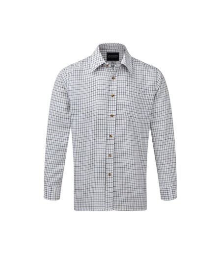 Mens tattersall check shirt blue Fort