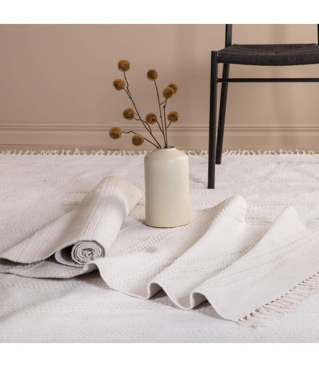 Tapis Déco Nico 160x230cm Blanc Cassé-4