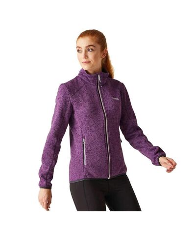 Womens/ladies Newhill Marl Full Zip Fleece Jacket Sunset Purple Seal Grey Regatta