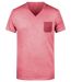 T-shirt bio col V - Homme - 8016 - rouge chili