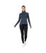 Womens/ladies Plain Long-sleeved Base Layer Top Navy USA-1