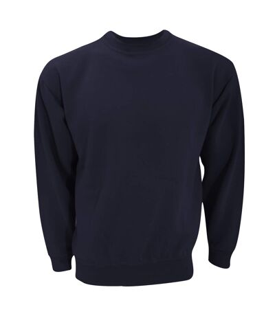 UCC 50/50 Unisex Plain Set-In Sweatshirt Top (Navy Blue)