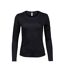 Tee Jays Womens/Ladies Interlock Long-Sleeved T-Shirt (Black)