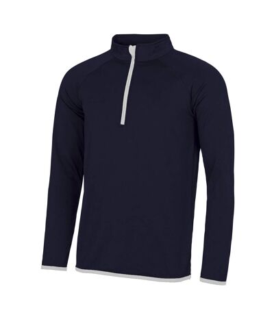 AWDis Just Cool - Sweatshirt à col zippé - Homme (Bleu marine/Blanc) - UTRW4815