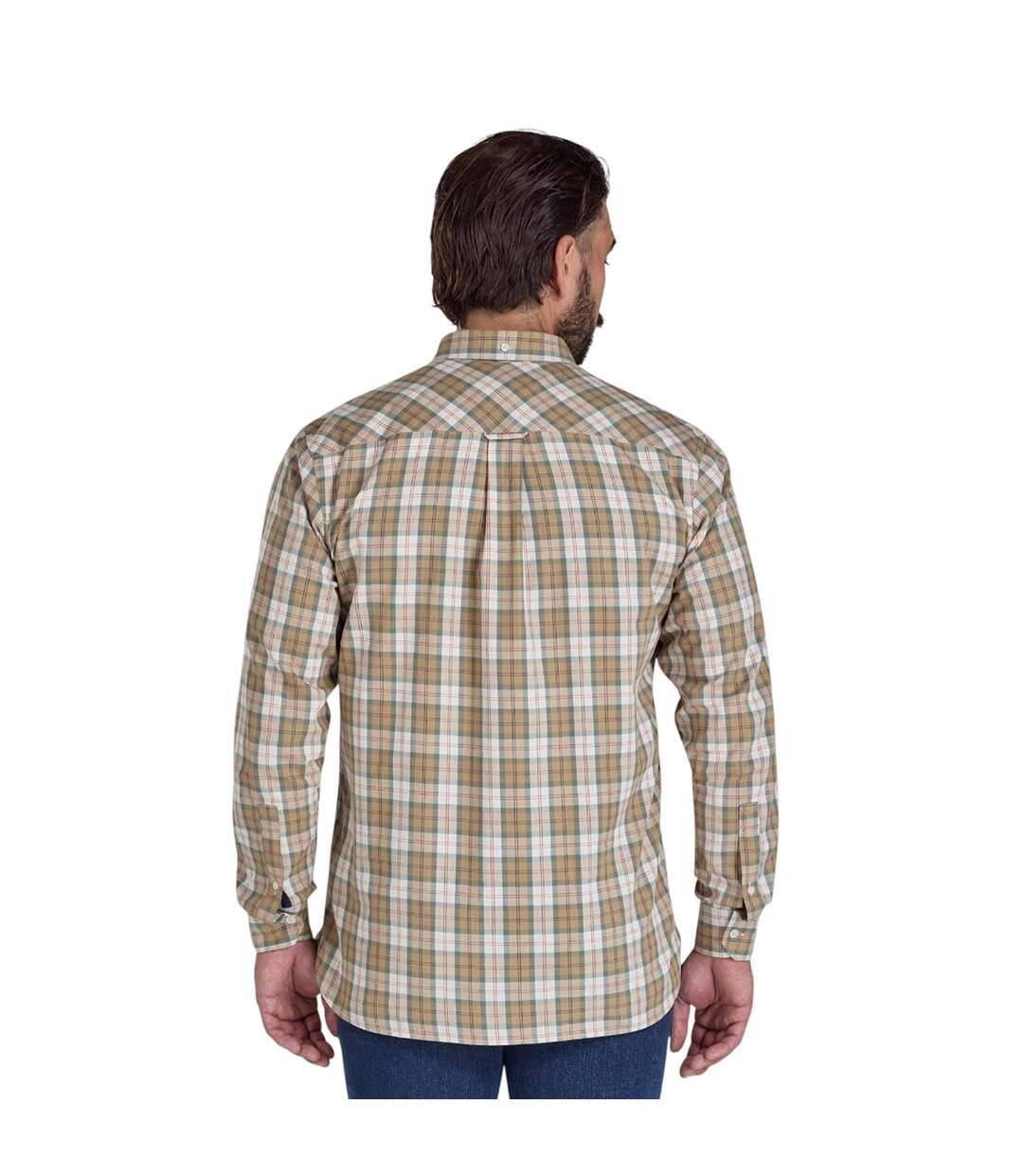 Chemise Manches Longues Motif/style À Carreaux Suffolk Homme Brun Clair Raging Bull-3