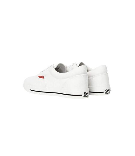 Mens Skywalk Canvas Trainers White Crosshatch